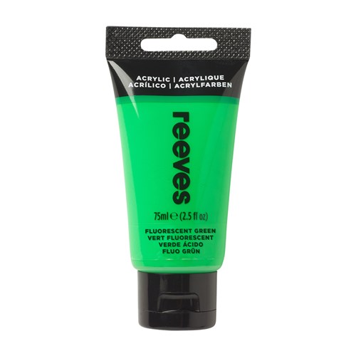 JAS-0011310 - REEVES ACRYLIC ARTIST PAINT 75ml Fluro Green